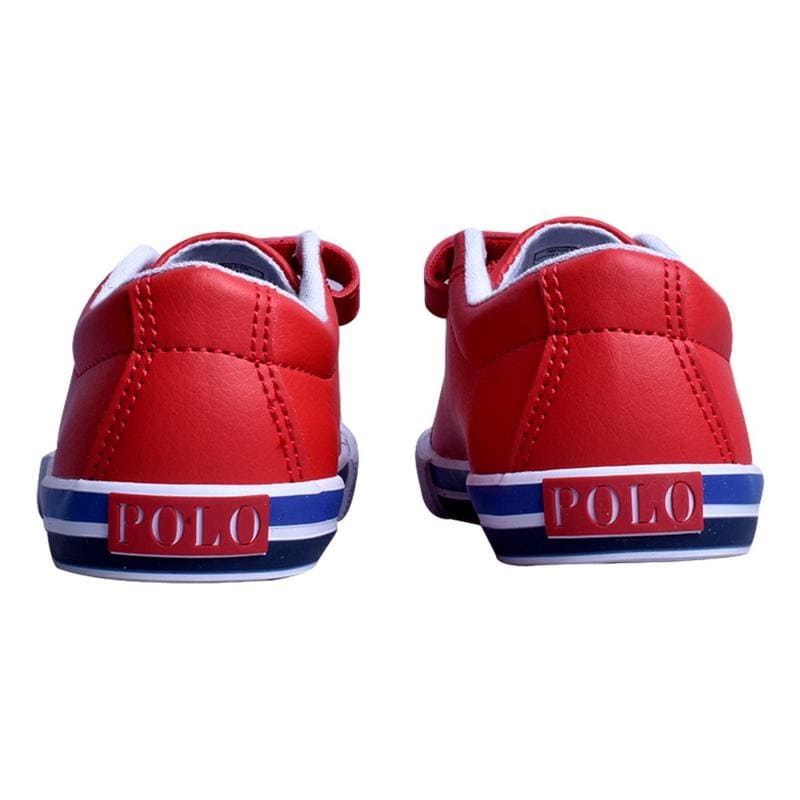Tenis Polo Ralph Lauren Para Niño Tipo Vinipiel Rojo Velcro