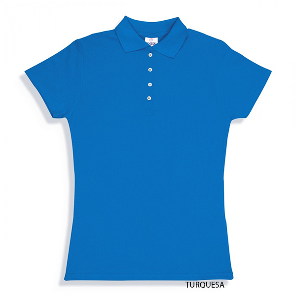 PLAYERA TIPO POLO  PIQUÉ DAMA YAZBEK  TURQUESA S D0500