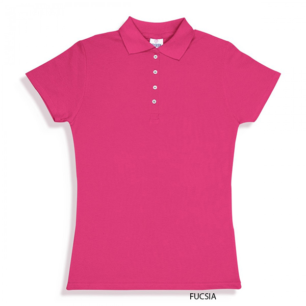 PLAYERA TIPO POLO  PIQUÉ DAMA YAZBEK FUCSIA G D0500