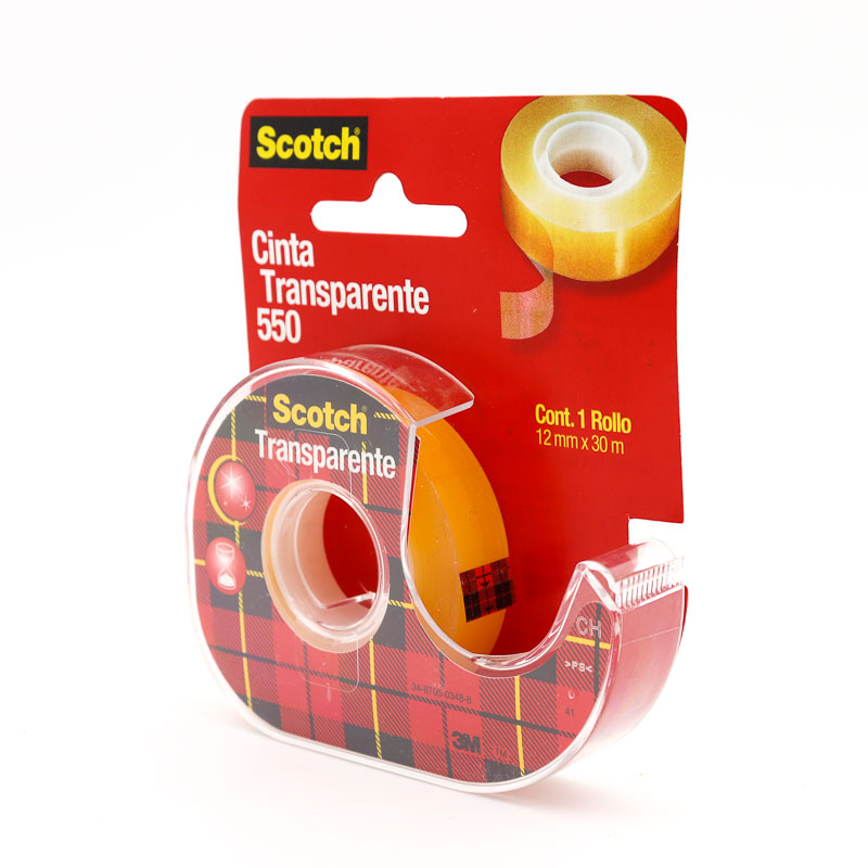 Cinta Adhesiva Transparente Scotch Despachador Plastico 12mm