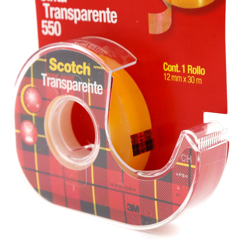 Cinta Adhesiva Transparente Scotch Despachador Plastico 12mm