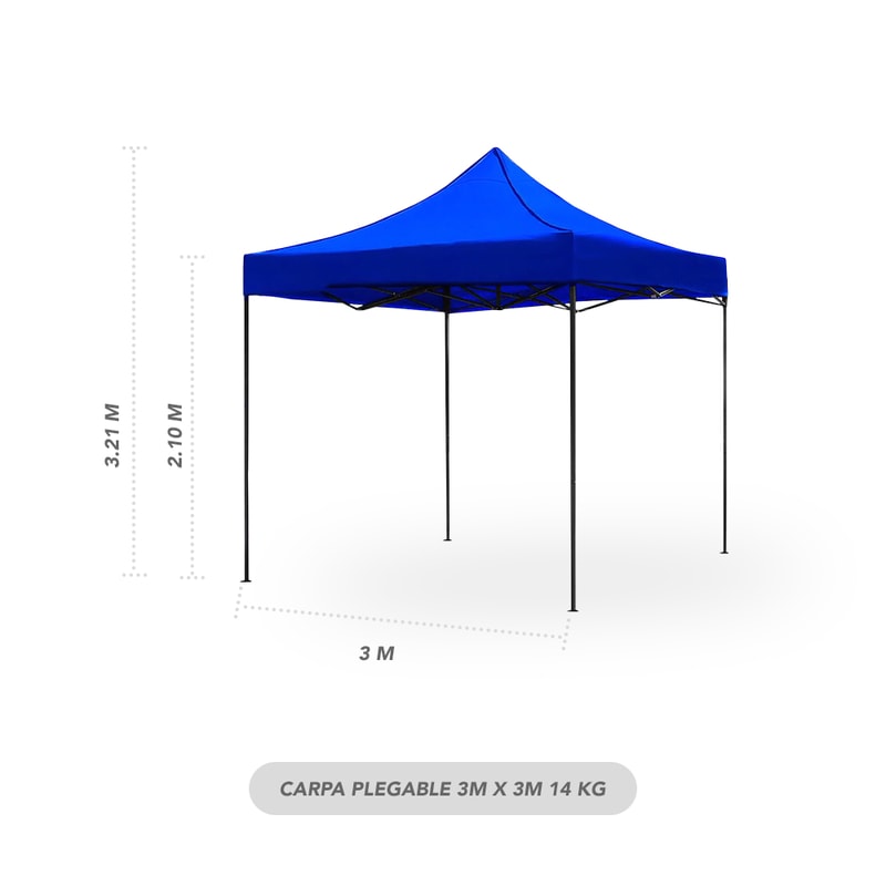 Toldo 3X3 Plegable Reforzado Impermeable Stay Elit Carpa