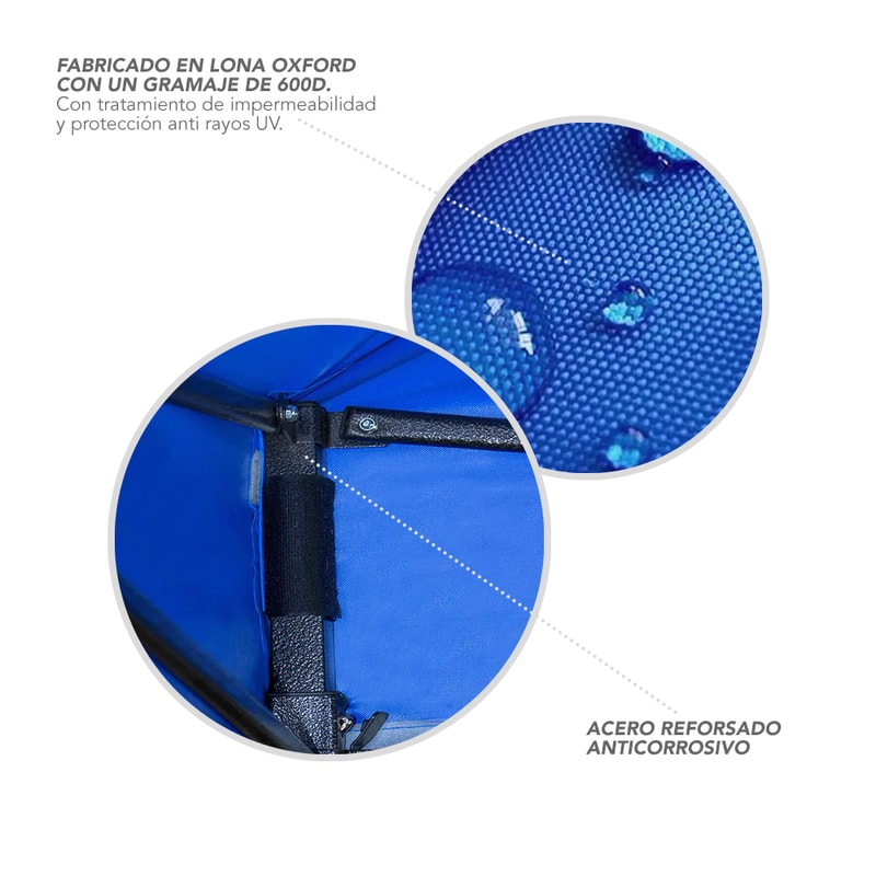 Toldo 3X3 Plegable Reforzado Impermeable Stay Elit Carpa					