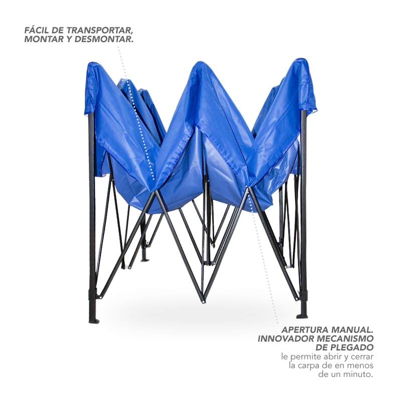 Toldo 3X3 Plegable Reforzado Impermeable Stay Elit Carpa					