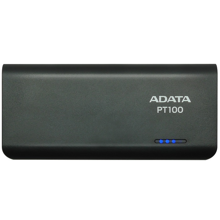 Bateria Portatil USB Adata PT100 Power Bank Cargador 10000mAh Negro/Verde APT100-10000M-5V-CBKGR