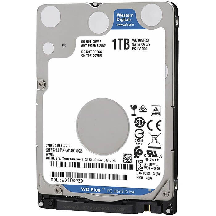 Disco Duro 2.5 Western Digital Blue 1TB 5400RPM SATA 3 128MB WD WD10SPZX.