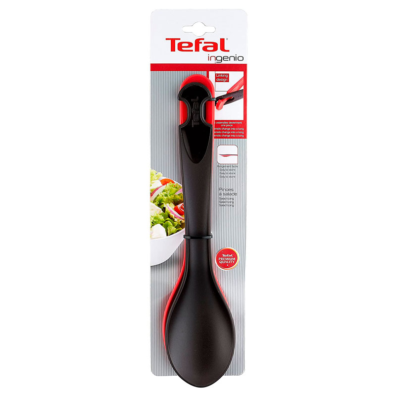 Pinzas para Ensalada Ingenio Negro y Rojo T-FAL K2060614