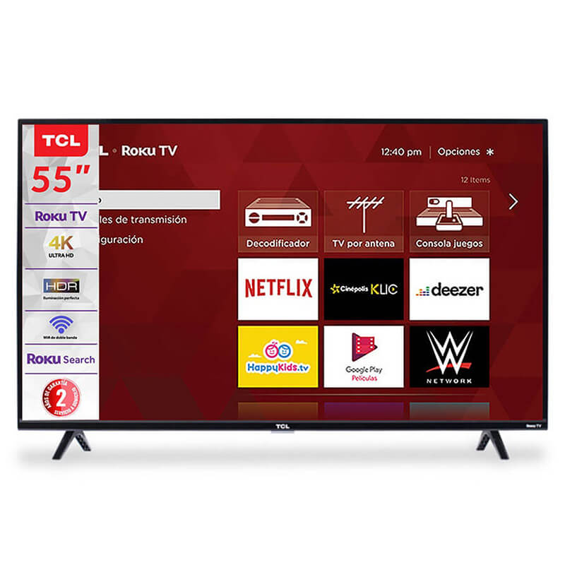 Smart Tv Tcl 55 Pulgadas Pantalla Led Roku Tv, Wifi, Hdmi