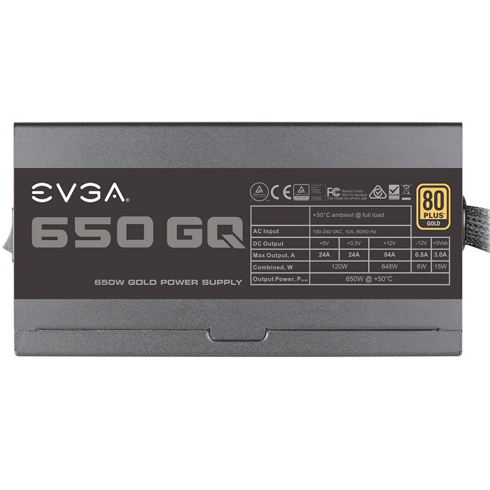 Fuente De Poder EVGA 650 GQ 650W 80 Plus Gold Modular 210-GQ-0650-V1