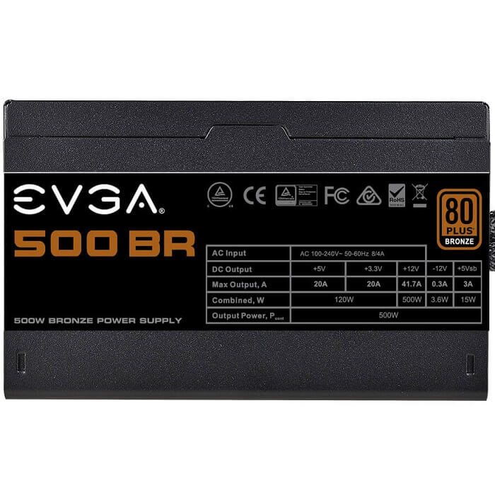 Fuente De Poder EVGA 500 BR 500W 80 PLUS Bronze 100-BR-0500-K1