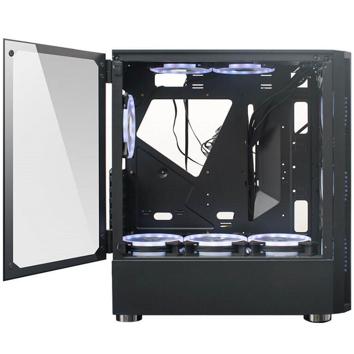 Gabinete YeYian SHADOW 2200 3 Ventiladores LED RGB Vidrio Templado YGS-68808