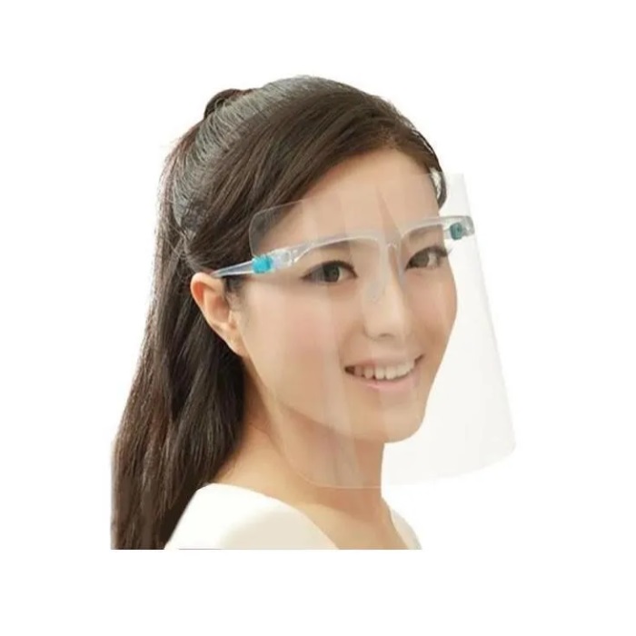 Careta Facial Protectora con Soporte de Lentes (Armazón) -Mica Transparente