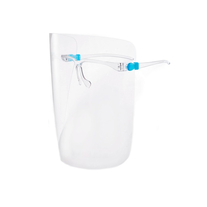 Pack 10 Caretas Protectoras Faciales con Soporte de Lentes (Armazón) -Mica Transparente
