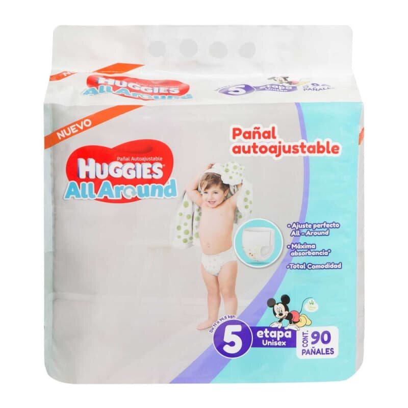 Pañales Etapa 5 Huggies All Around 90 pzas