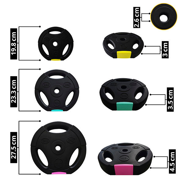 Tayga set de barra con discos peso ajustable hasta 17.5 kg