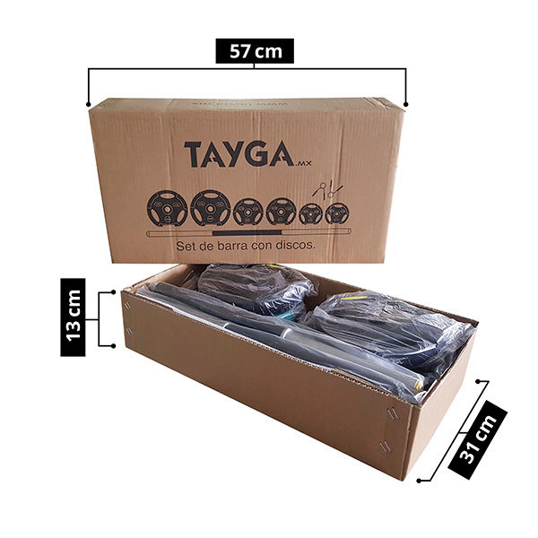 Tayga set de barra con discos peso ajustable hasta 17.5 kg