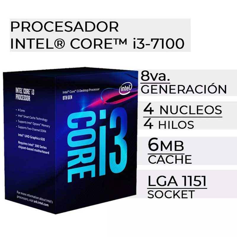 PROCESADOR INTEL CORE I3 7100 3.9GHZ 1151 3MB BX80677I37100 Oferta 