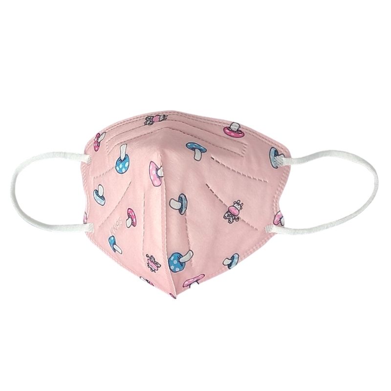 10pz Cubrebocas KN95 para Niños, Mascarilla Infantil, Estampado, en Empaque Individual -Azul/Rosa