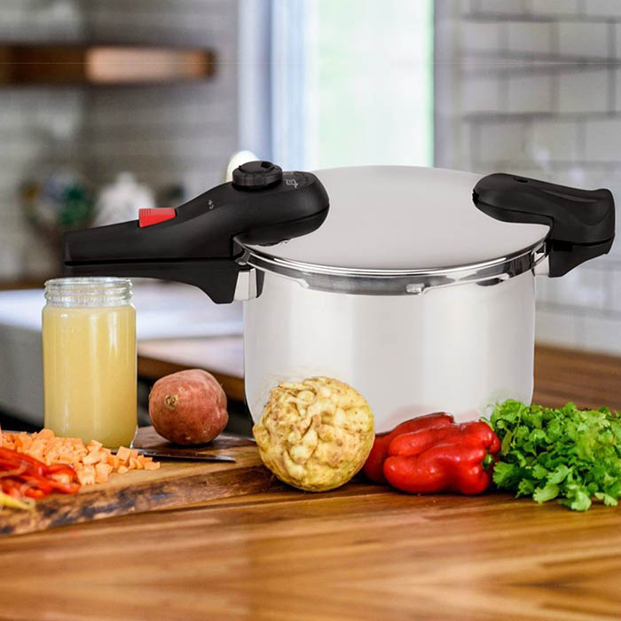 Olla de Presión de Acero Inoxidable, 8 litros (Tijera)