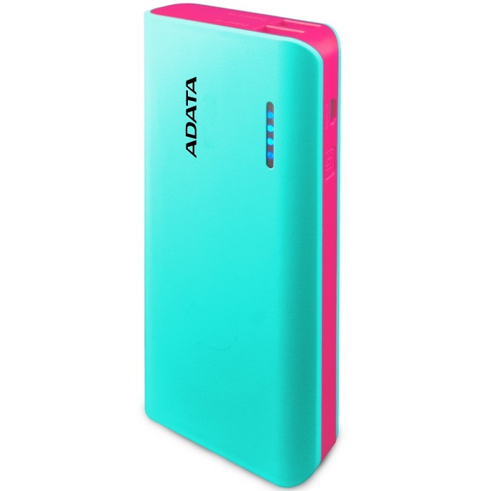 Bateria Adata PT100 10000mAh Power Bank Azul-Rosa USB Cargador Portatil APT100-10000M-5V-CTBPK