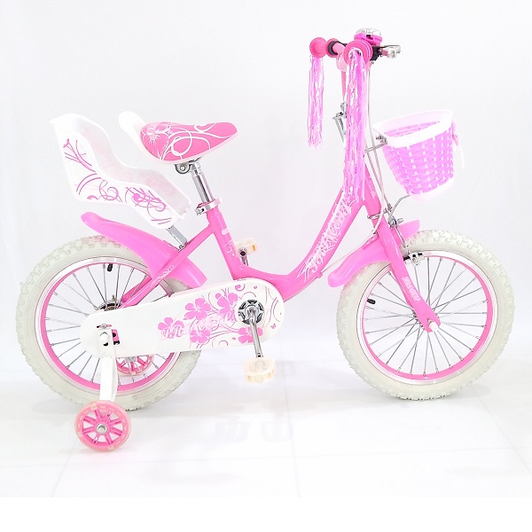 bicicleta para niña rodada 16 con canasta, porta-muñeca