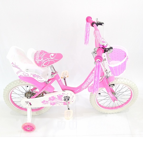 bicicleta para niña rodada 16 con canasta, porta-muñeca