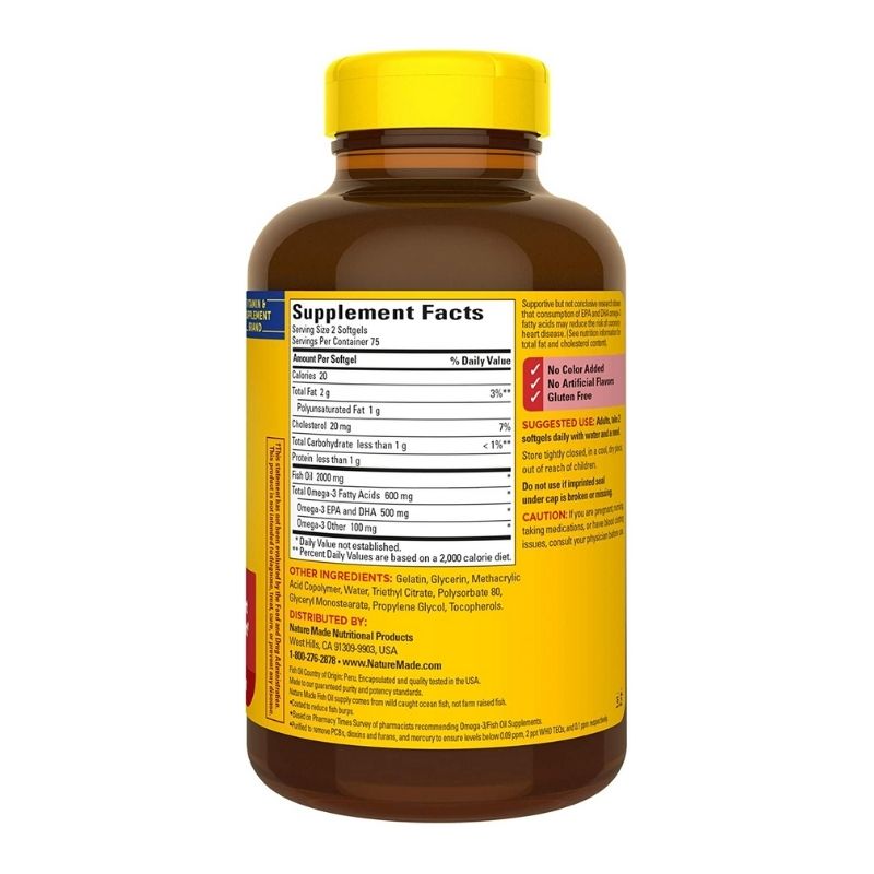 Aceite de pescado 1000mg Omega 3  150 Capsulas Nature Made