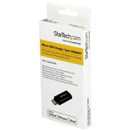 Startech.com Adaptador de Conector Apple Lightning de 8 pines a Micro USB para iPhone / iPod / iPad USBUBLTADPB  