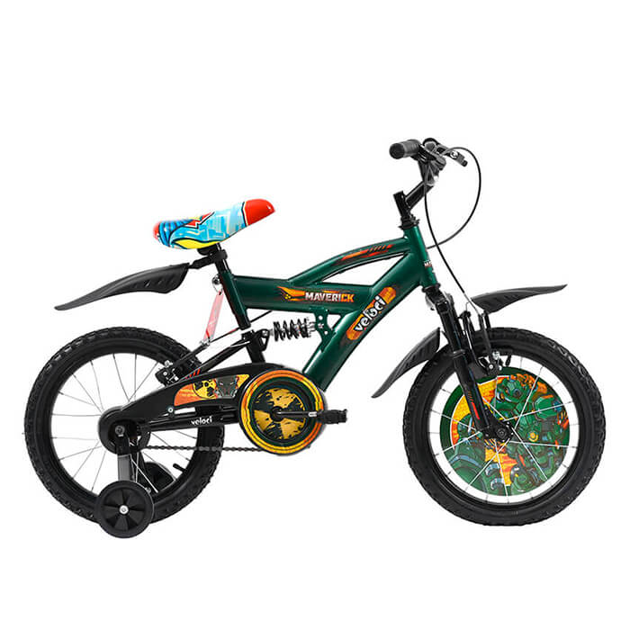 Bicicleta Veloci para niño, Maverick R16, Verde-Naranja