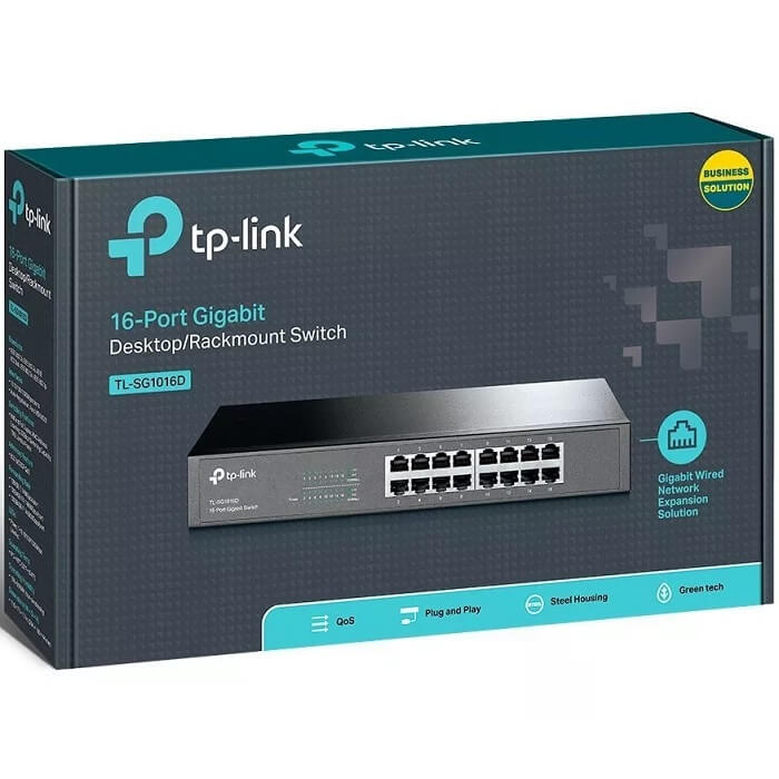 Switch 16 Puertos Tp-Link Gigabit 10/100/1000 Mbps TL-SG1016D