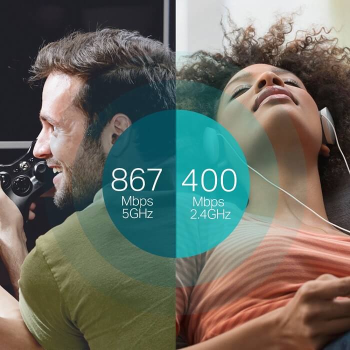 Adaptador De Red Inalambrica USB Tp-Link ARCHER T4U Banda Dual AC1300.