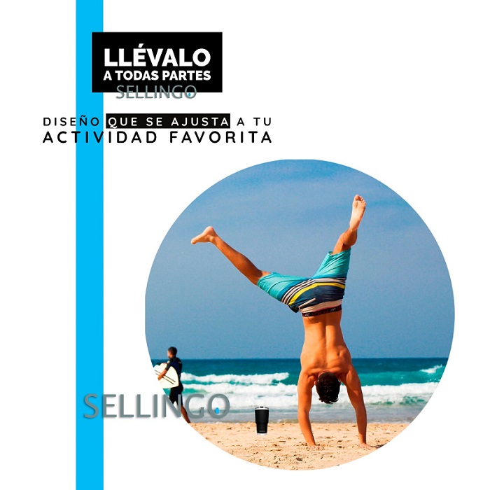 Termo Vaso Sellingo Acero Inoxidable Doble Capa 20 Oz Matte Azul Turquesa