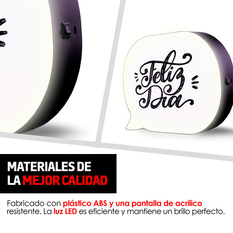 Pizarrón Letrero Luminoso LED Burbuja Diálogo USB Redlemon.