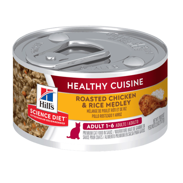 Hills Science Diet Alimento Húmedo para Gato Adulto Cocina Saludable Roasted Chicken & Rice Medley 80 gr