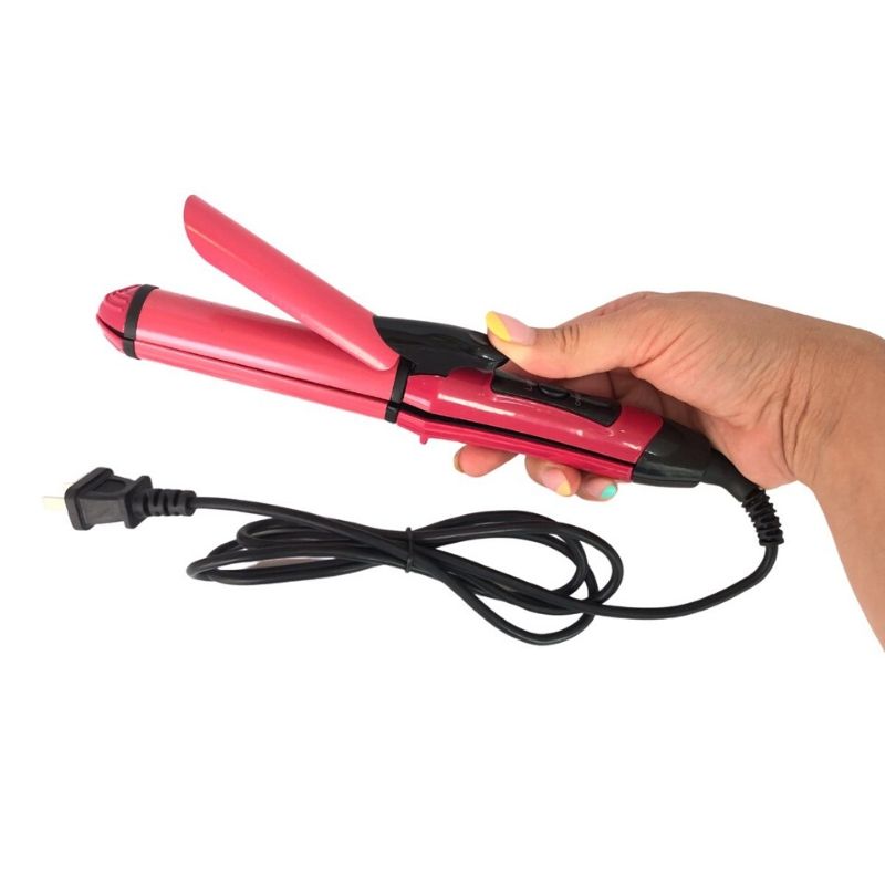 Plancha para Cabello Multifuncional 2en1, Plancha+Tenaza, LBP, 23cm (9in) -Rosa,