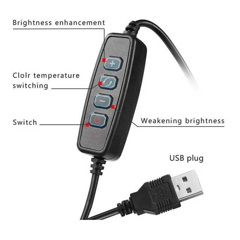 Aro de luz  led con soporte para celular y  soporte para micrófono 