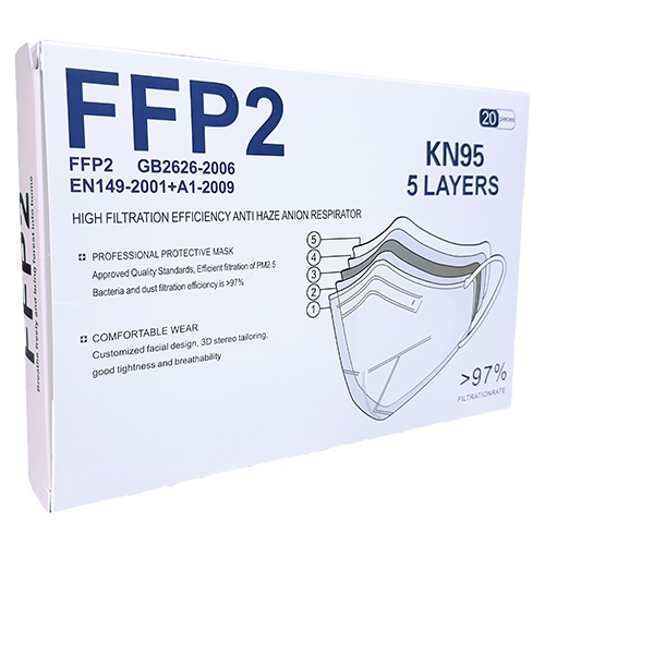 KN95 CON 5 CAPAS CAJA 20  CUBREBOCAS USO MEDICO