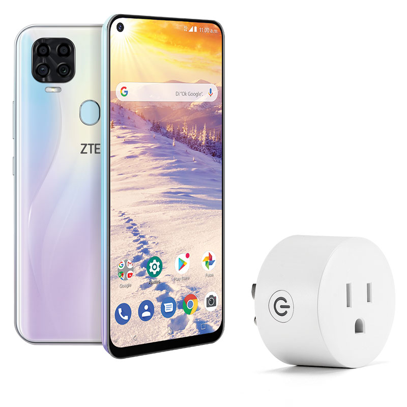Celular ZTE LTE 9000 BLADE V2020 Color BLANCO Telcel y llévate un contacto wireless inteligente y una Smart band