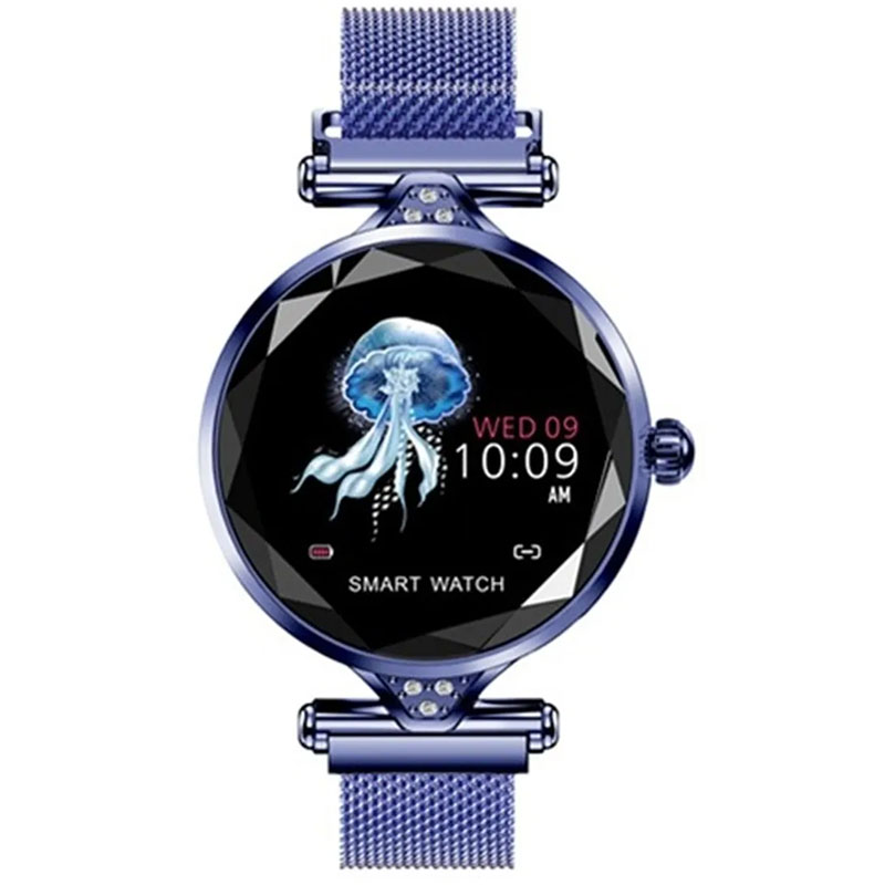 Fralugio Smart watch de Lujo para Dama Extensible de pulsera Pantalla corte Diamante H1