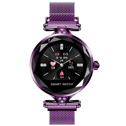 Fralugio Smart watch de Lujo para Dama Extensible de pulsera Pantalla corte Diamante H1