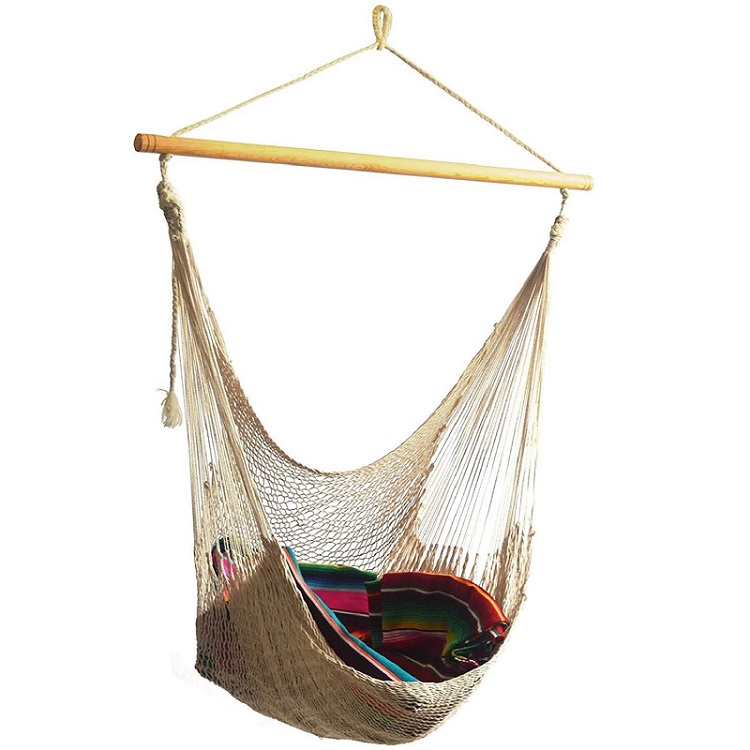 Silla hamaca colgante en columpio color natural