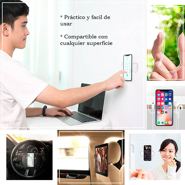 SOPORTE CELULAR GEL SILICON ADHERIBLE A CUALQUIER SUPERFICIE MULTIFUNCION GEL PAD