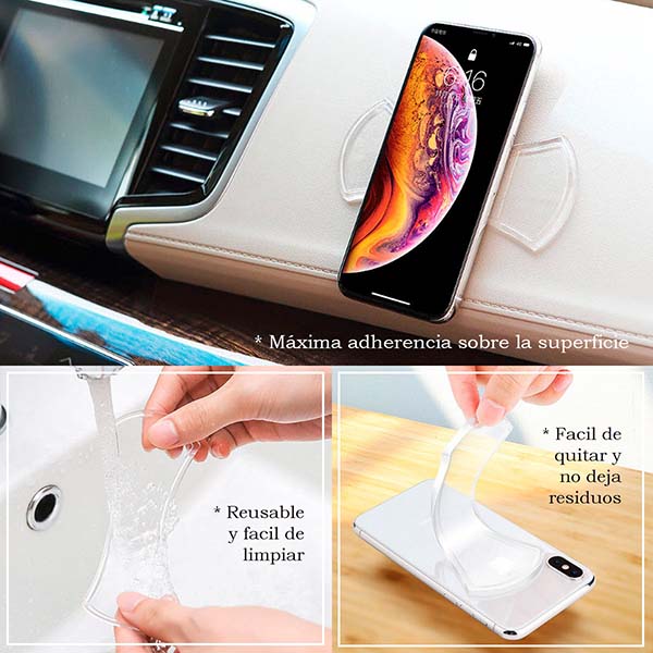 SOPORTE CELULAR GEL SILICON ADHERIBLE A CUALQUIER SUPERFICIE MULTIFUNCION GEL PAD