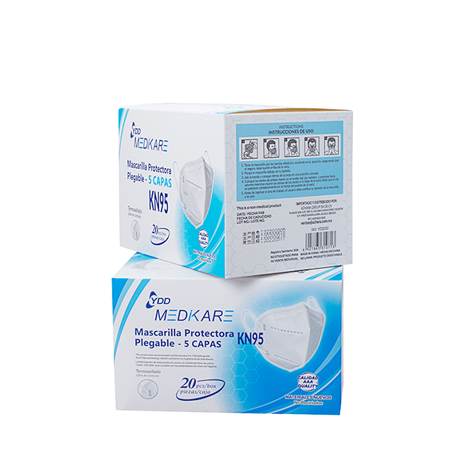 Mascarilla Kn95 - Cubrebocas 5 Capas (20 Piezas) Medikare