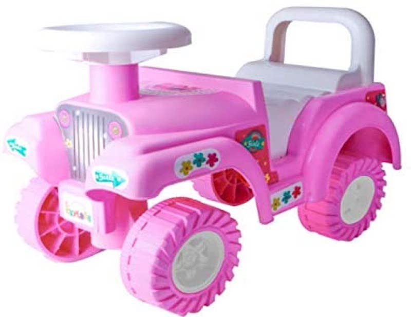 Carrito Montable Brinca Brinca Jeep Rosa Promeyco Amortiguadores Traseros Niño Niña El Bazar Store
