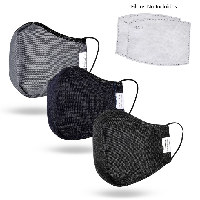 Cubrebocas Formal De Vestir Elegantes 3-pack Negro,azul,gris by Puente Denver