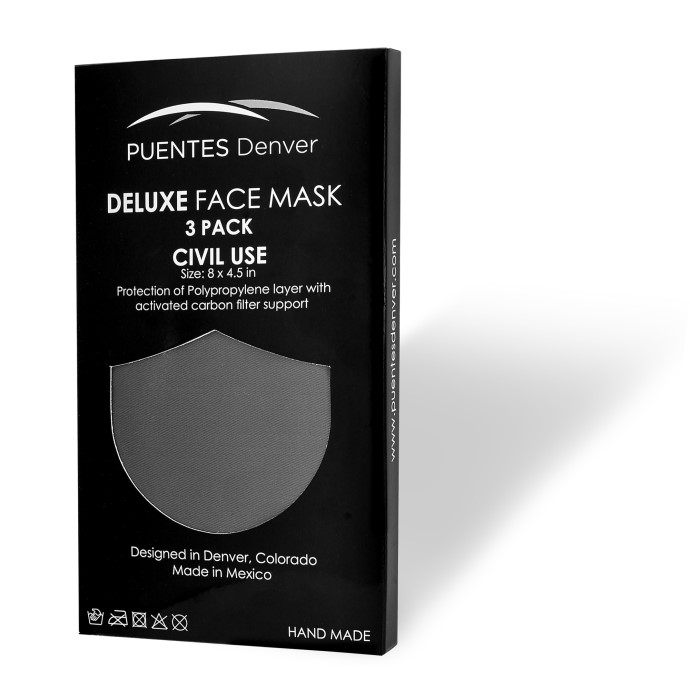 Cubrebocas Formal De Vestir Elegantes 3-pack Negro,azul,gris by Puente Denver