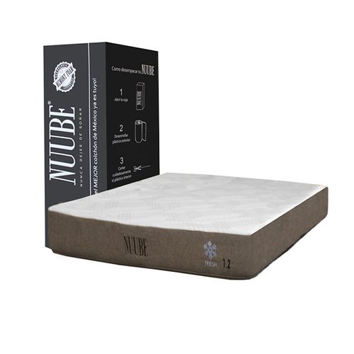 Colchón de Memory Foam Matrimonial Nuube 1.2 , empacado al vacío y entregado en caja 