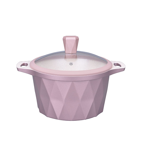 Batería de Cocina Set 9 pzas Mármol Antiadherente Serenity Rosa Oro