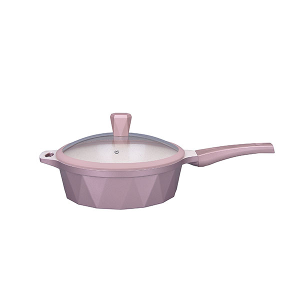 Batería de Cocina Set 9 pzas Mármol Antiadherente Serenity Rosa Oro